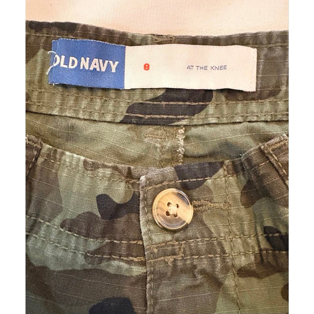 Lot of 2 Old Navy Boys Shorts Size 8 Denim Carpenter Camo Cargo Adjustable Waist - Picture 3 of 16